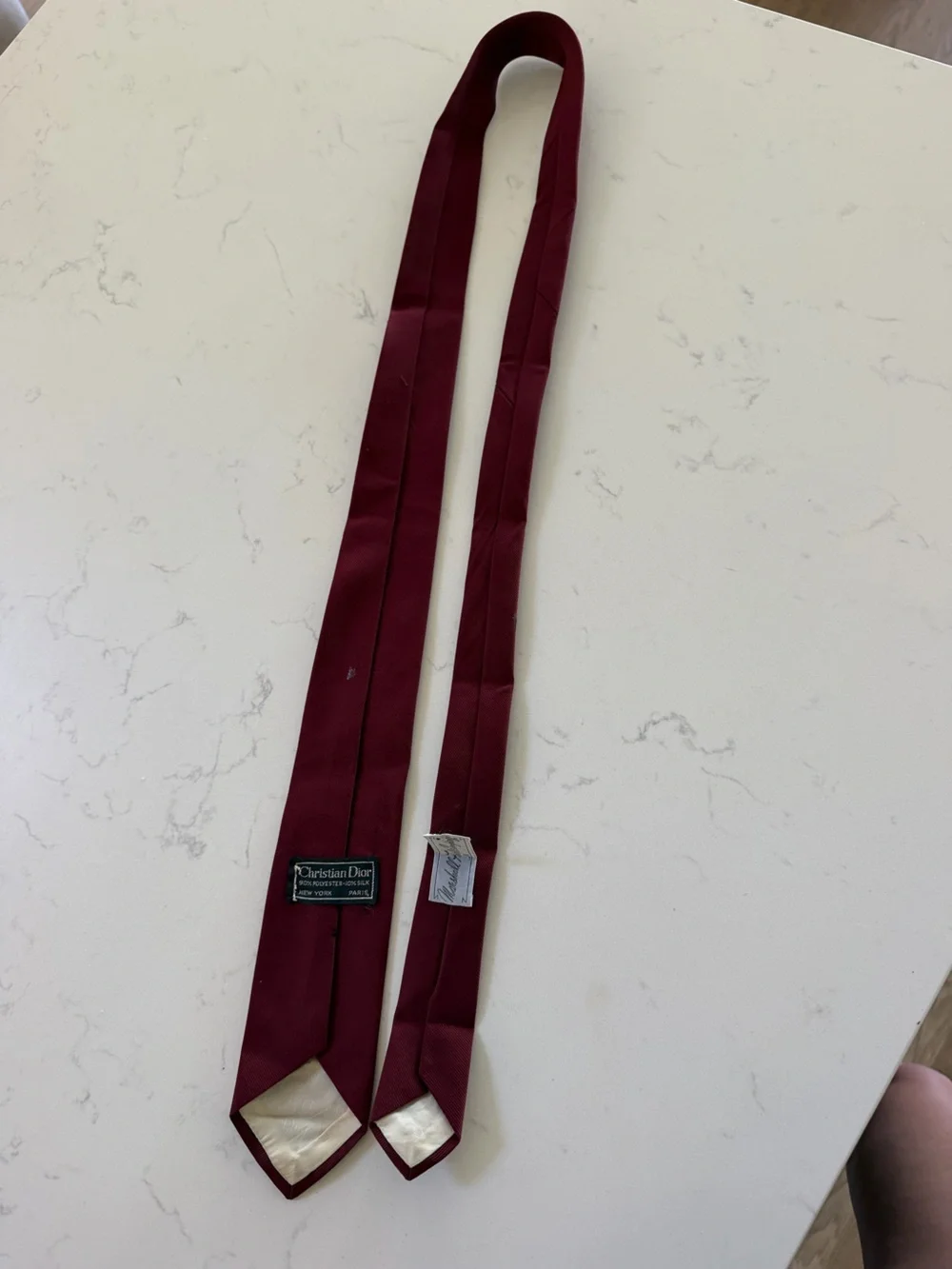Dior Men's Deep Burgundy Silk Tie